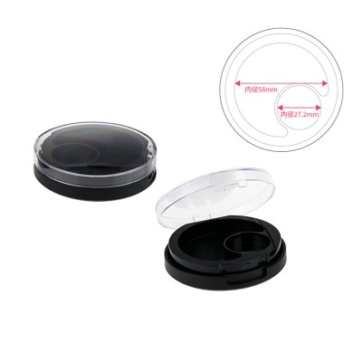 58mm Plastic cosmetic round empty packing eye shadow box double blush eyeshadow case