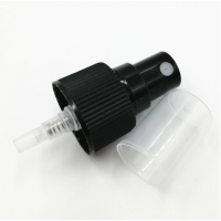 Plastic Fine Mist Sprayer with Ribbed Closure 24/410 in Black