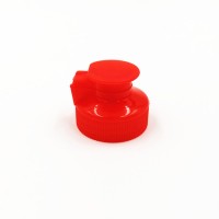 28 400 red transparent color ribbed closure flip top cap