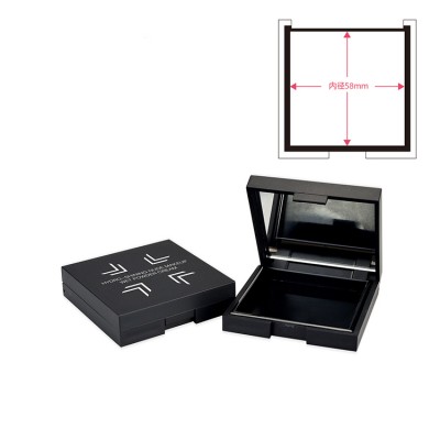 plastic square empty cosmetic eye shadow blush highlight powder case with mirror